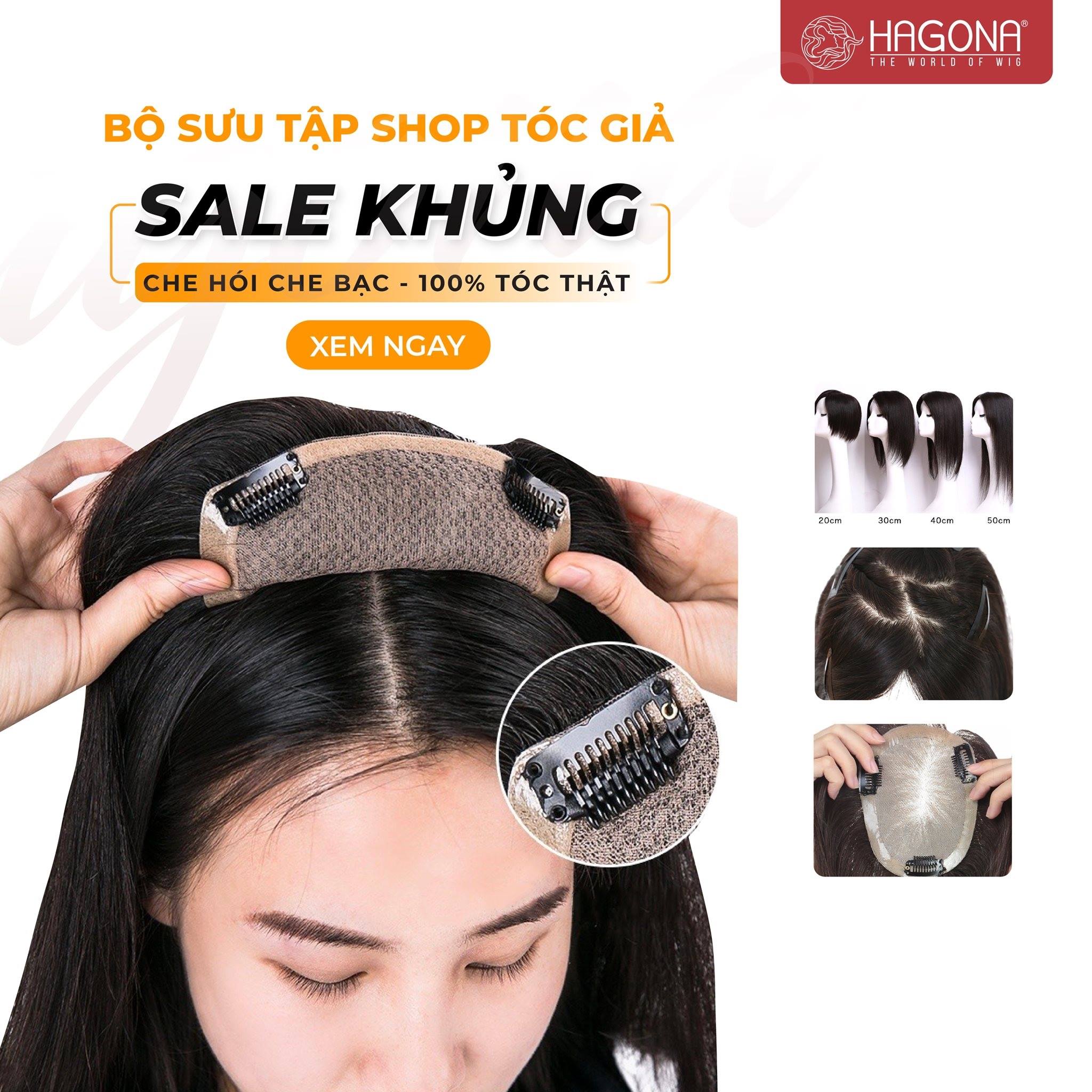 Chuyên Tóc Giả Che Hói Đỉnh Đầu Che Phủ Tóc Bạc Làm Bằng Tóc Thật added ...