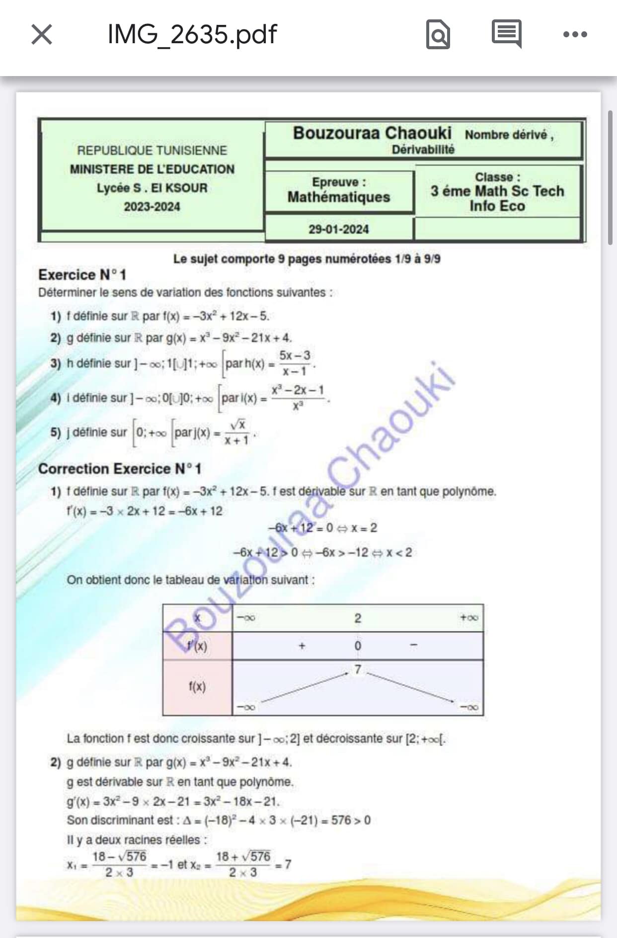 3ème Math LPG 2024 | DS1 ; Niveau 3ème Math (Exemple 2) | Facebook