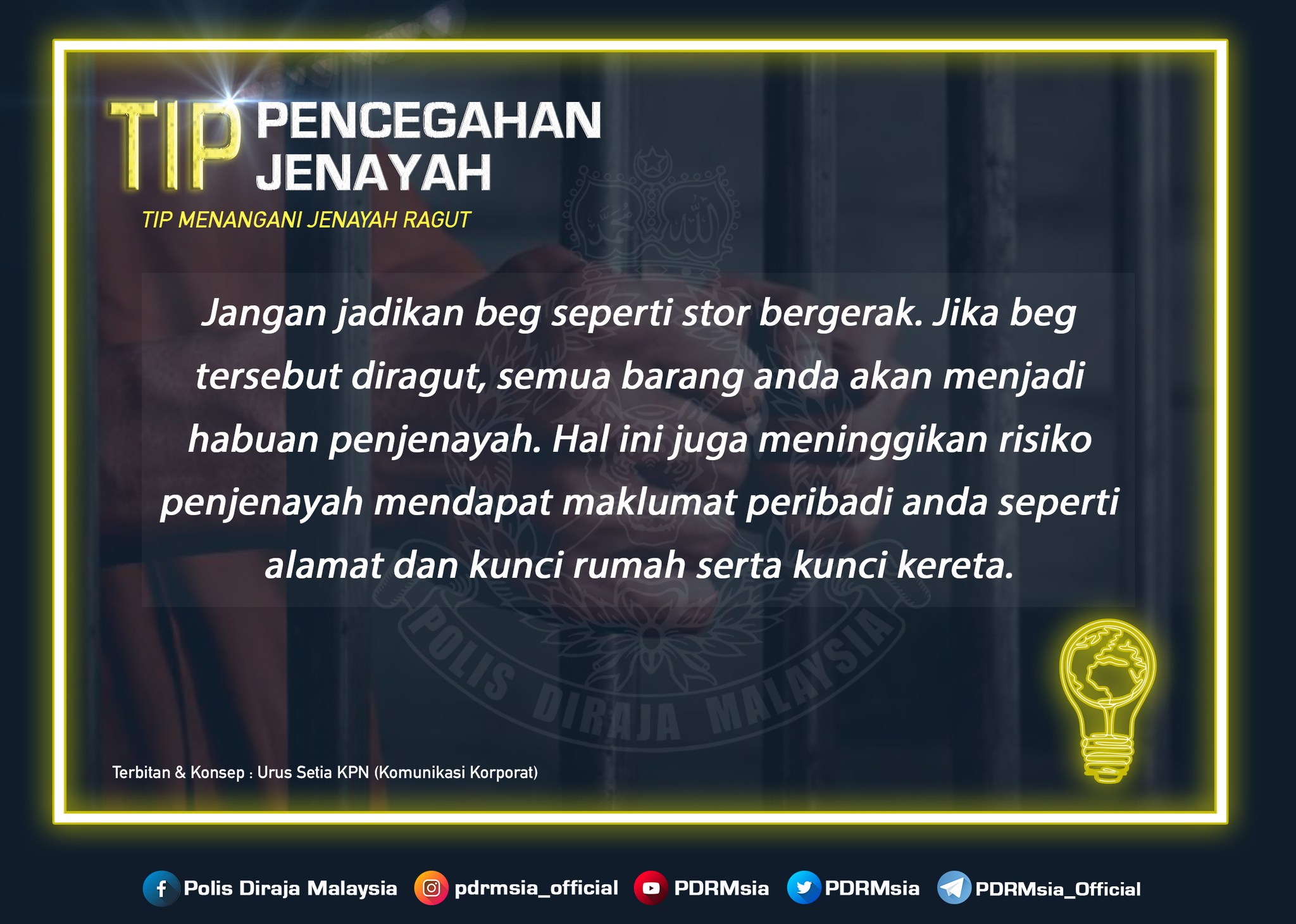Polis - TIP PENCEGAHAN JENAYAH #6 Jangan lupa layari Media Sosial Rasmi ...