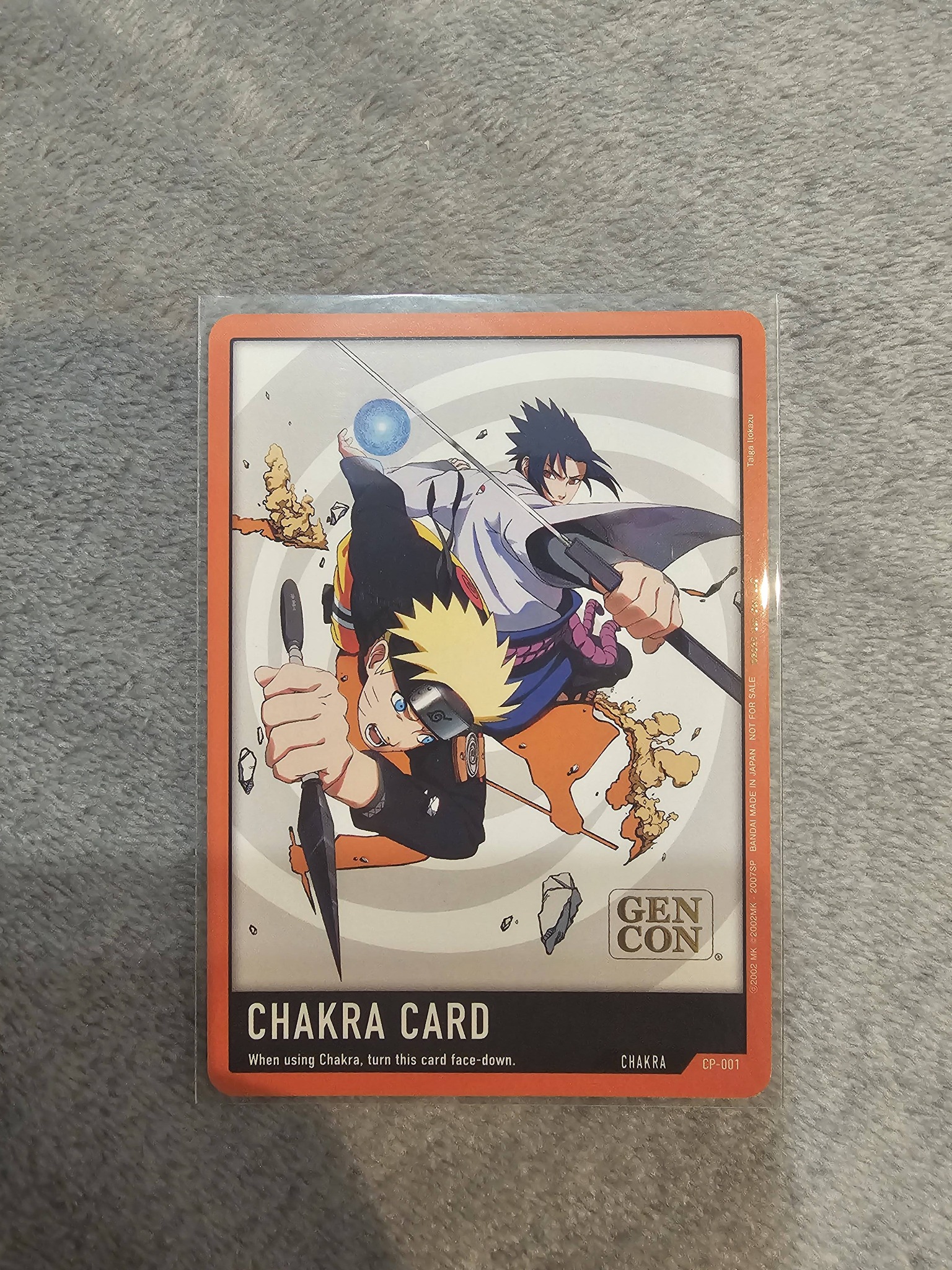 In person pic of the Bandai Naruto Card Game Chakra Card exclusive