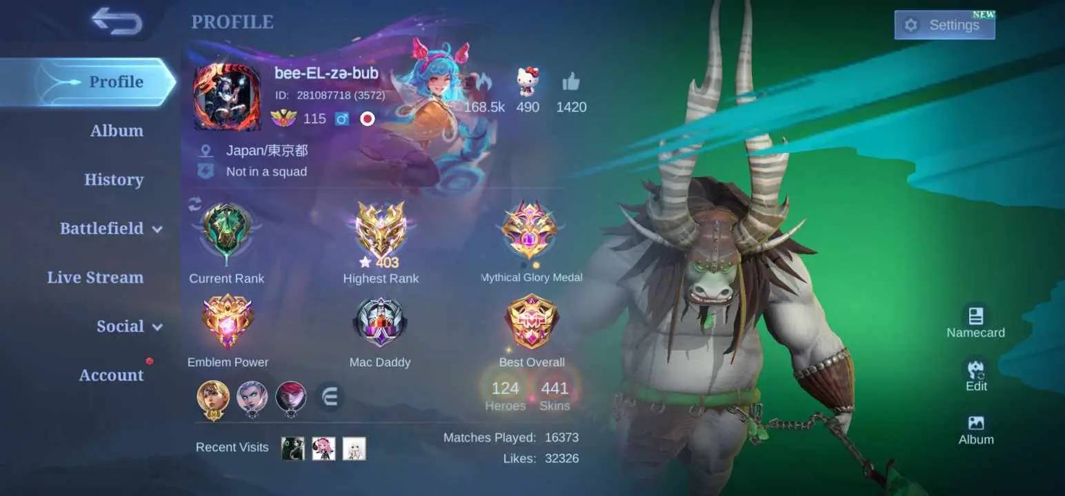 Mobile legends premium account for sale