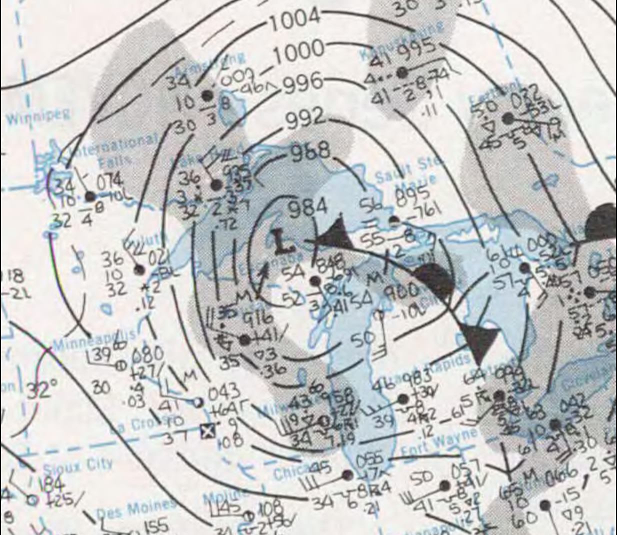 Tom - The surface weather map the morning of November 10, 1975
