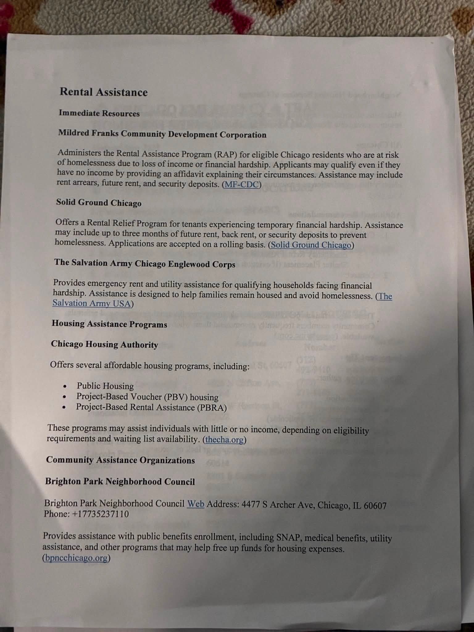 Chicago, IL emergency housing resources available