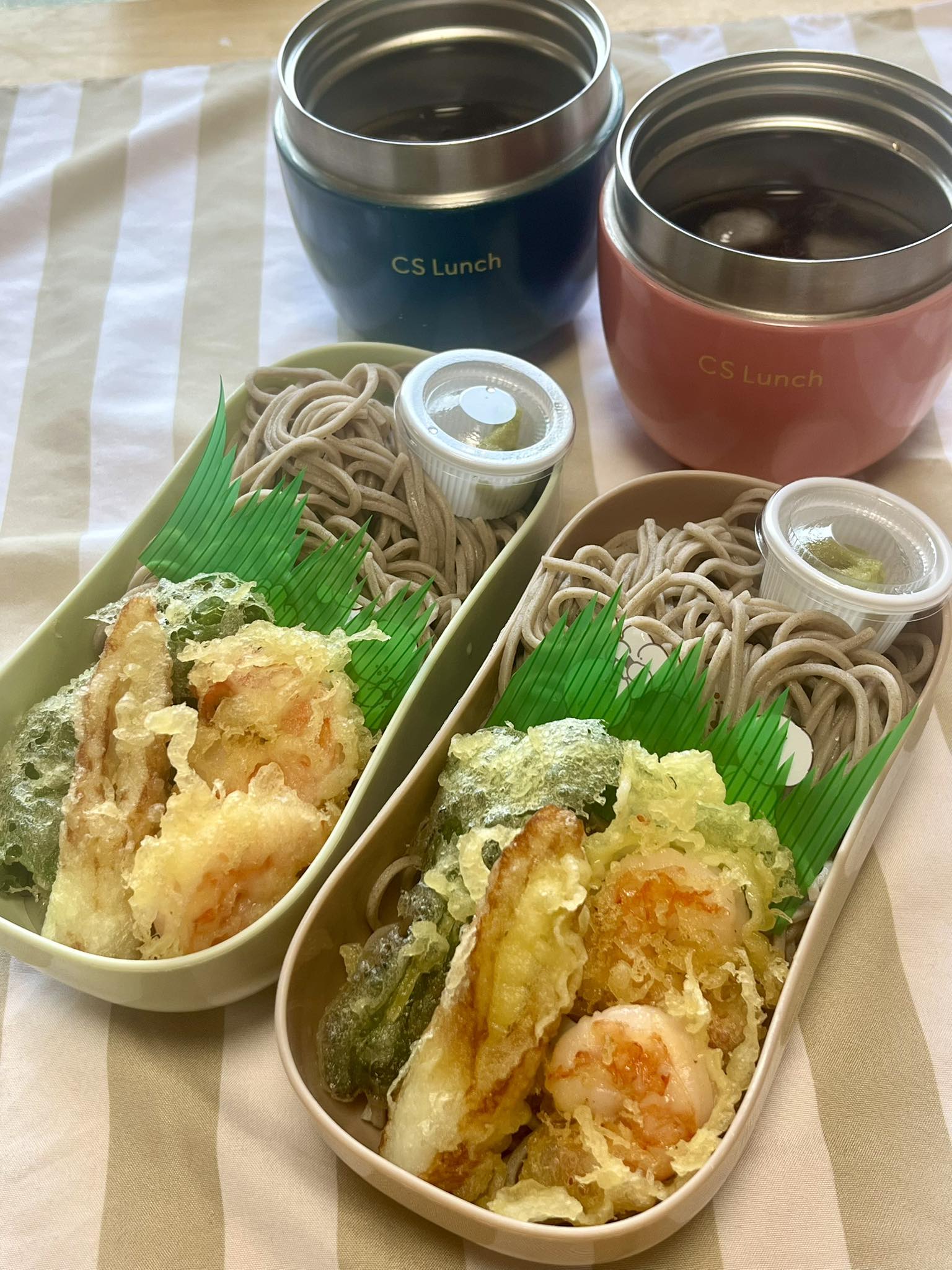 天ぷらそば弁当?二人前➕置き弁二人前 ワールドカップで眠かったけど 