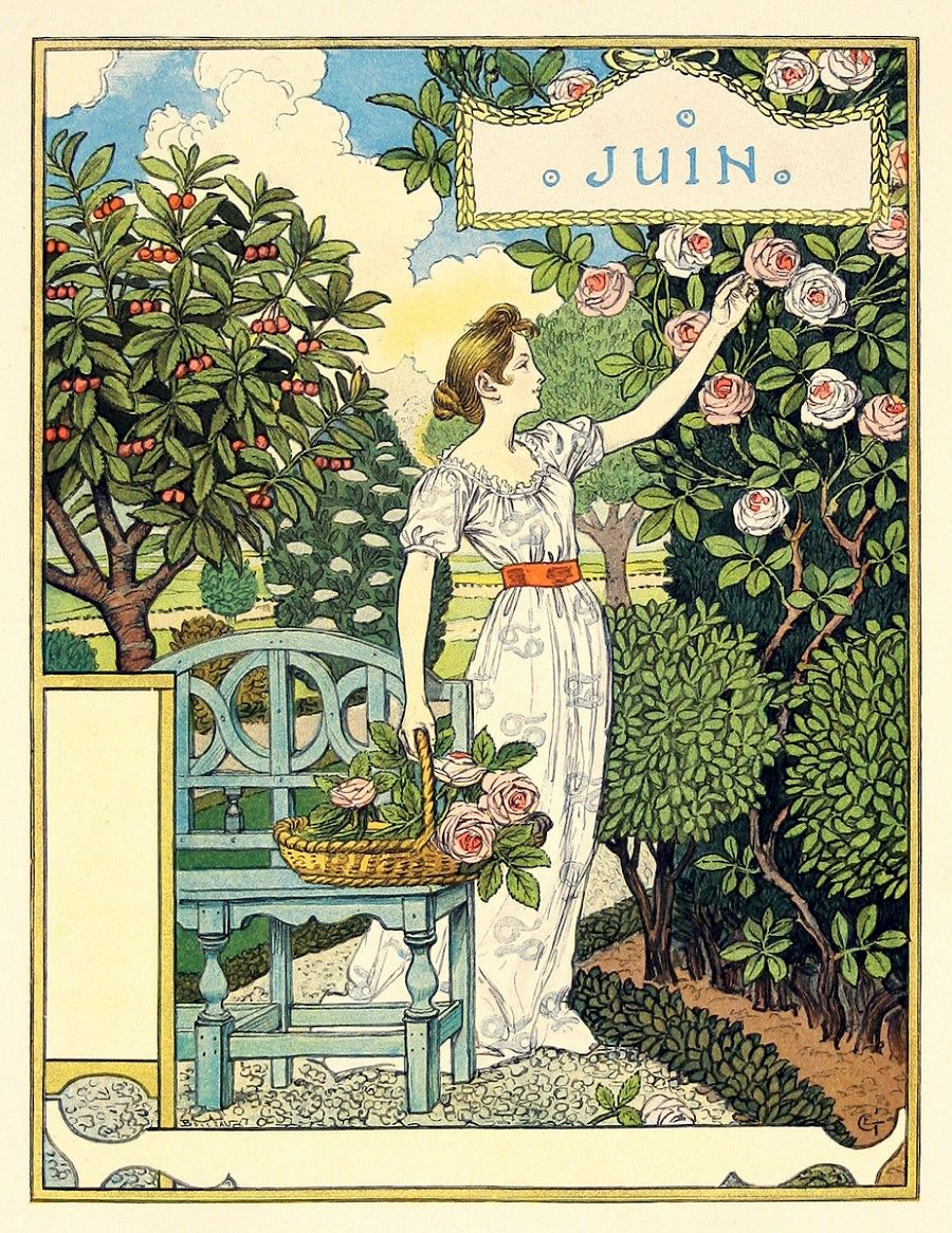 Eugène Grasset's La Belle Jardiniere illustration for June