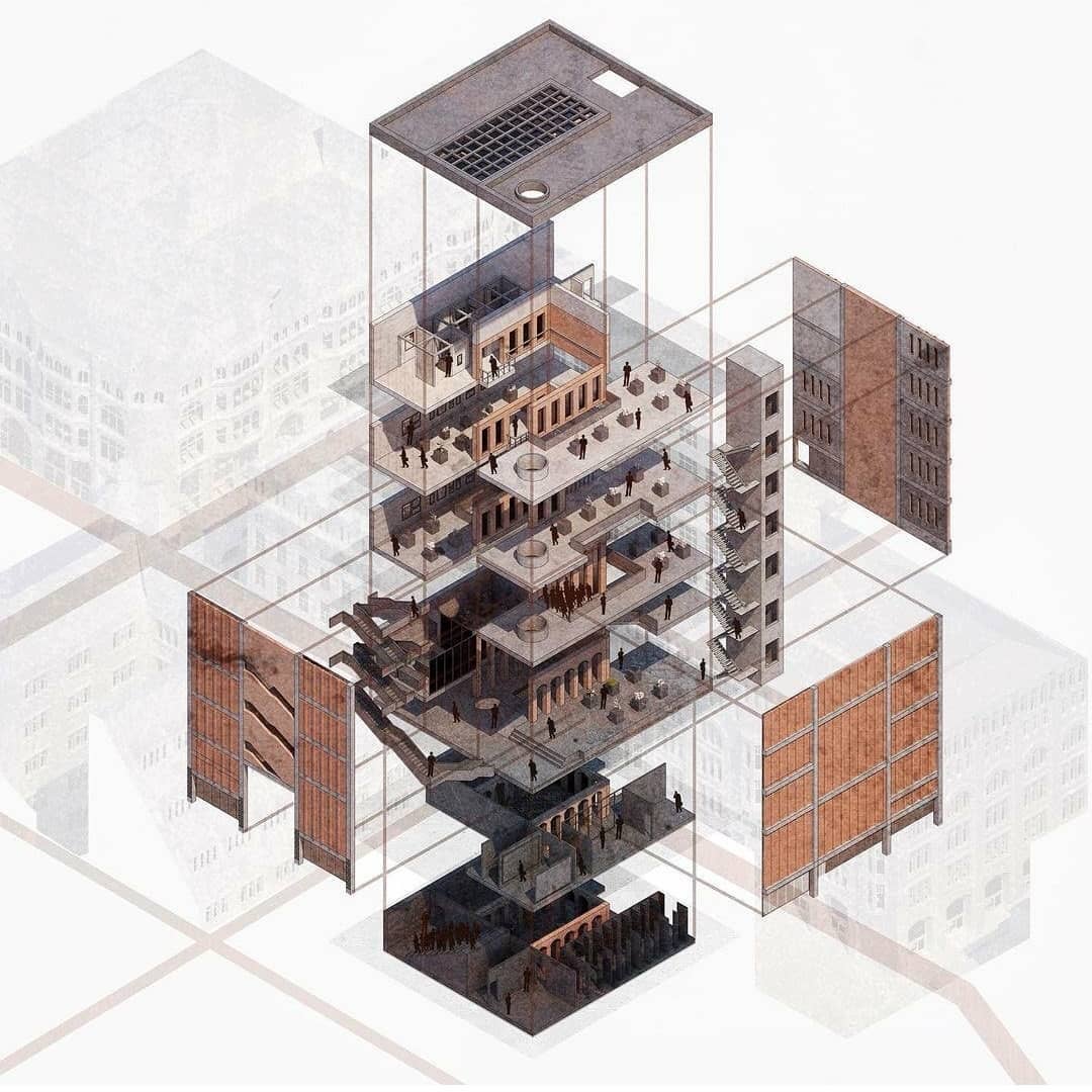 Arch.Inked - • EXPLODED AXONOMETRIC • ° Illustration by...