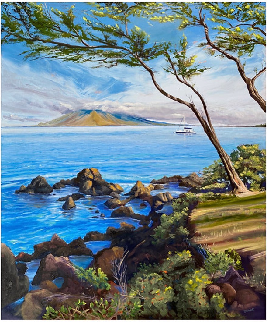 Lanikai Beach sunrise triptych painting by Sebo Art