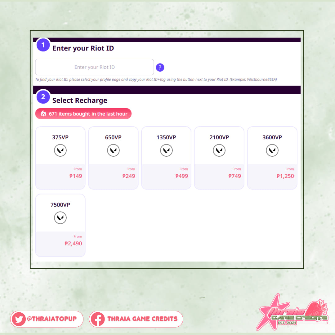 Thraia - hellooo! nagbago denoms ng valorant points sa codashop, so may ...