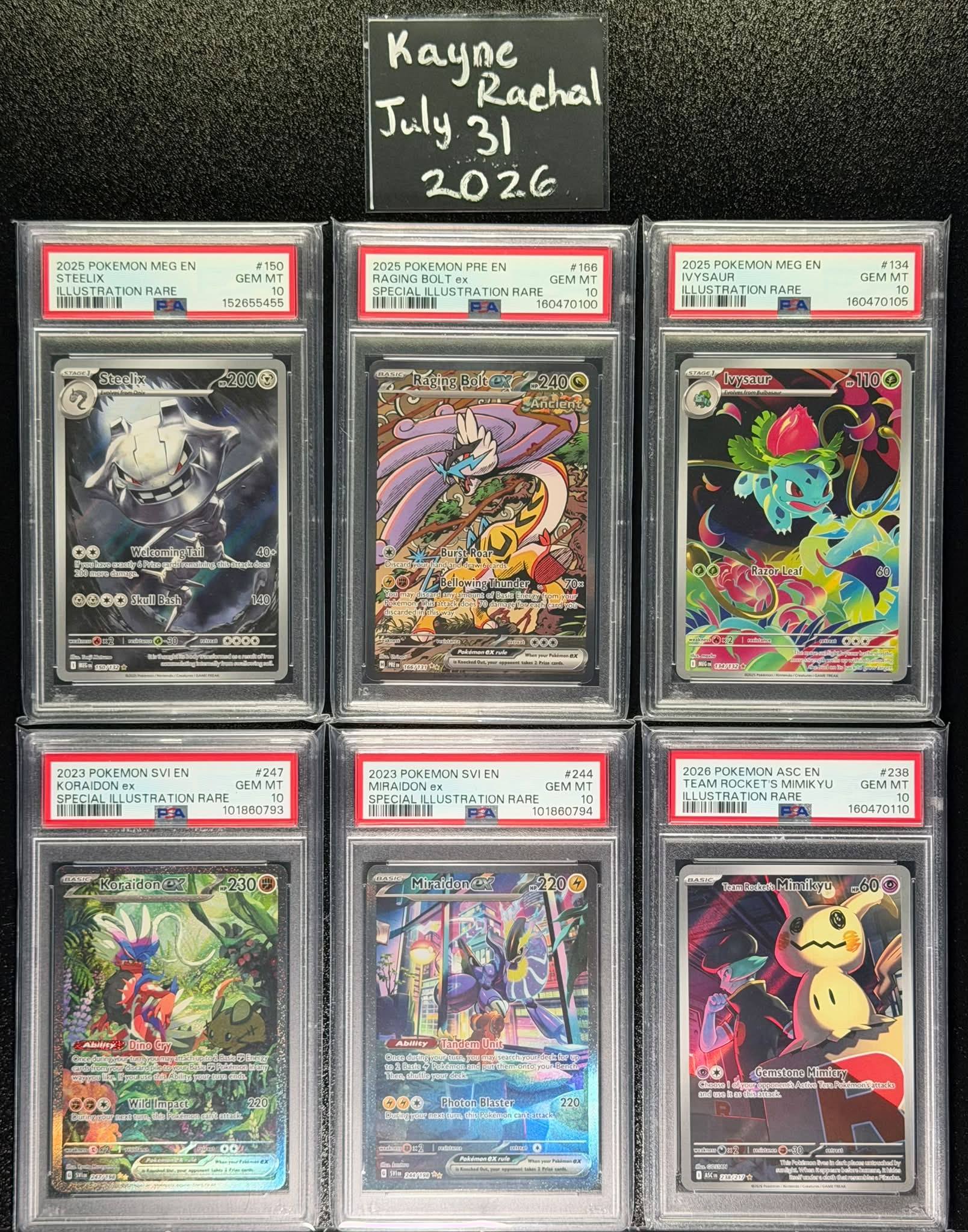 PSA 10 Pokémon Cards for Sale: Steelix, Raging Bolt, Ivysaur, and More