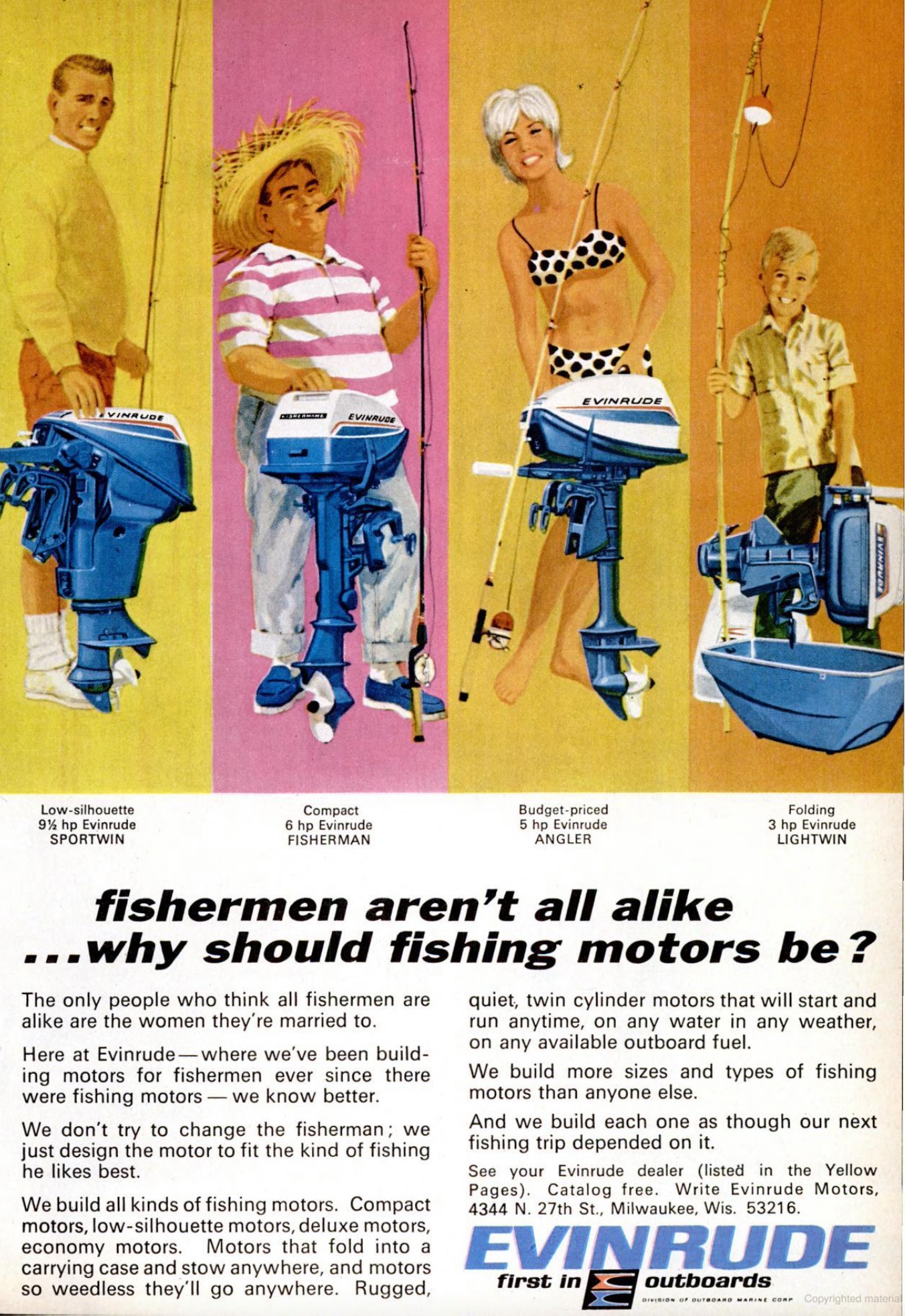 Catalogue / Brochure Evinrude 1966 - Moteurs, Bateaux, Remorques, Skeeters - Vintage - Collection