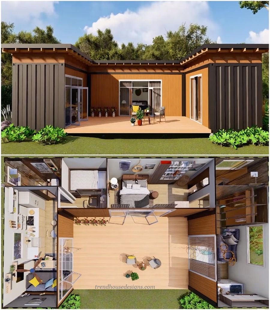 U Shaped Container House U Shaped Shipping Container Homes Etsy