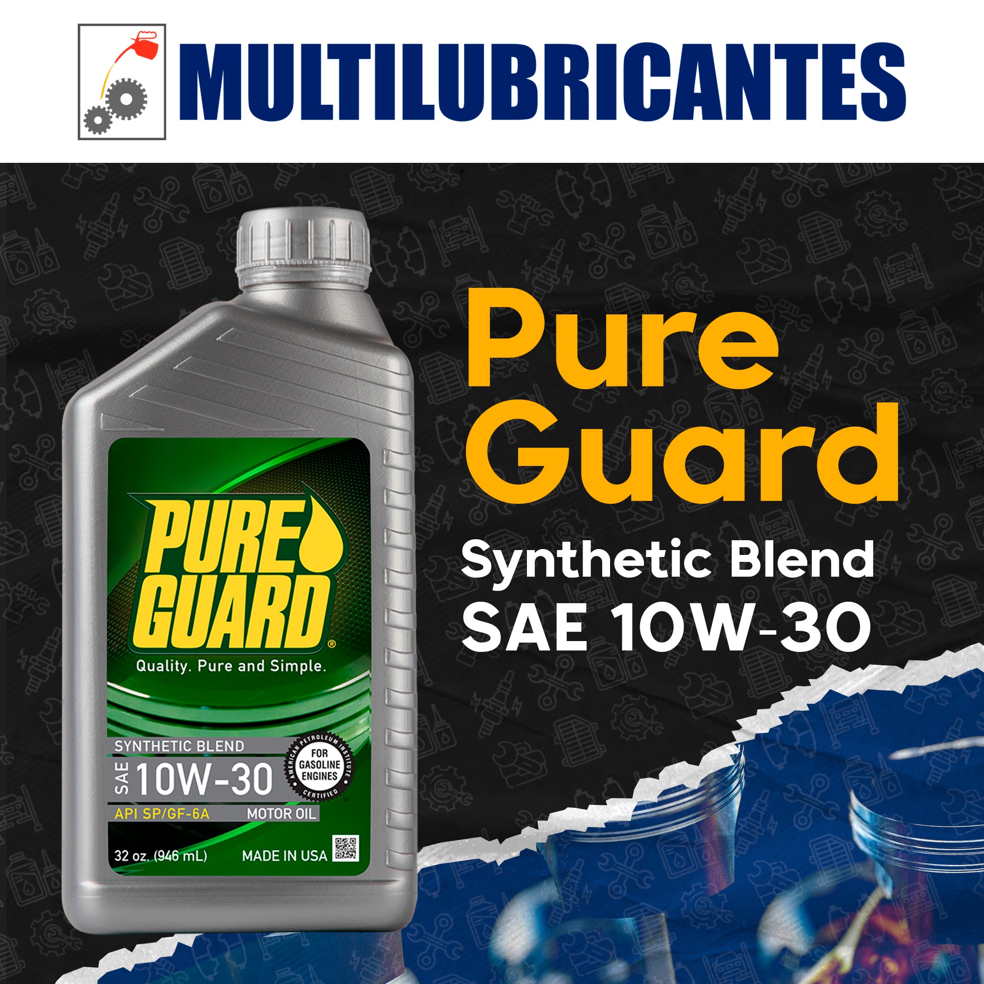 😎 Pure Guard 10W-30 aceite para... - Multilubricantes