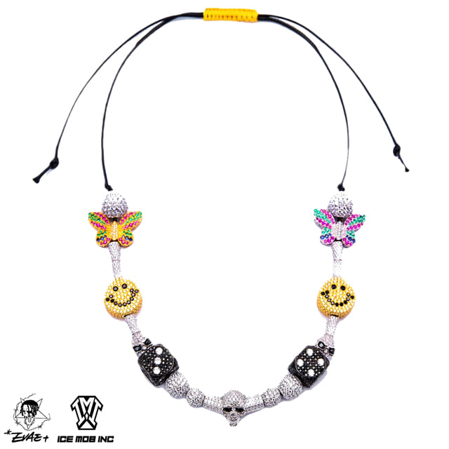 サルーテ エバモブ EVAE*+ BLACK SKULL PEARL ネックレス Evae mob 