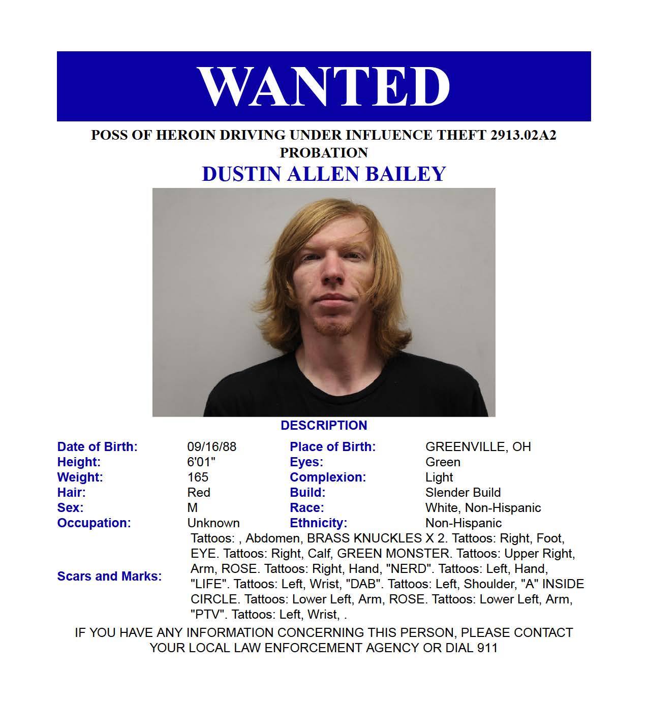 Darke - Edit: Dustin Bailey is in custody! WARRANT WEDNESDAY! We're ...