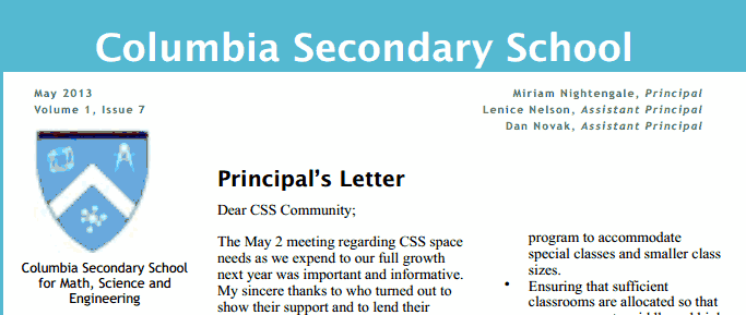 Columbia Secondary School for Math, Science & Engineering - CSS - The ...