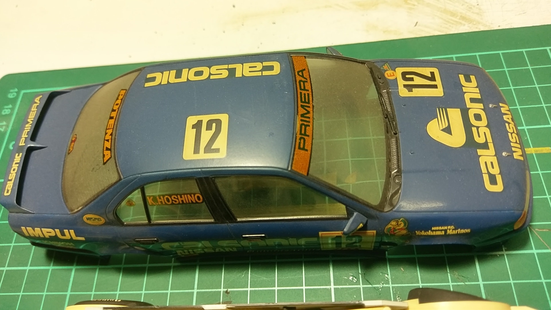 Restored Tamiya 1/24 Nissan Primera JTCC model after 20 years