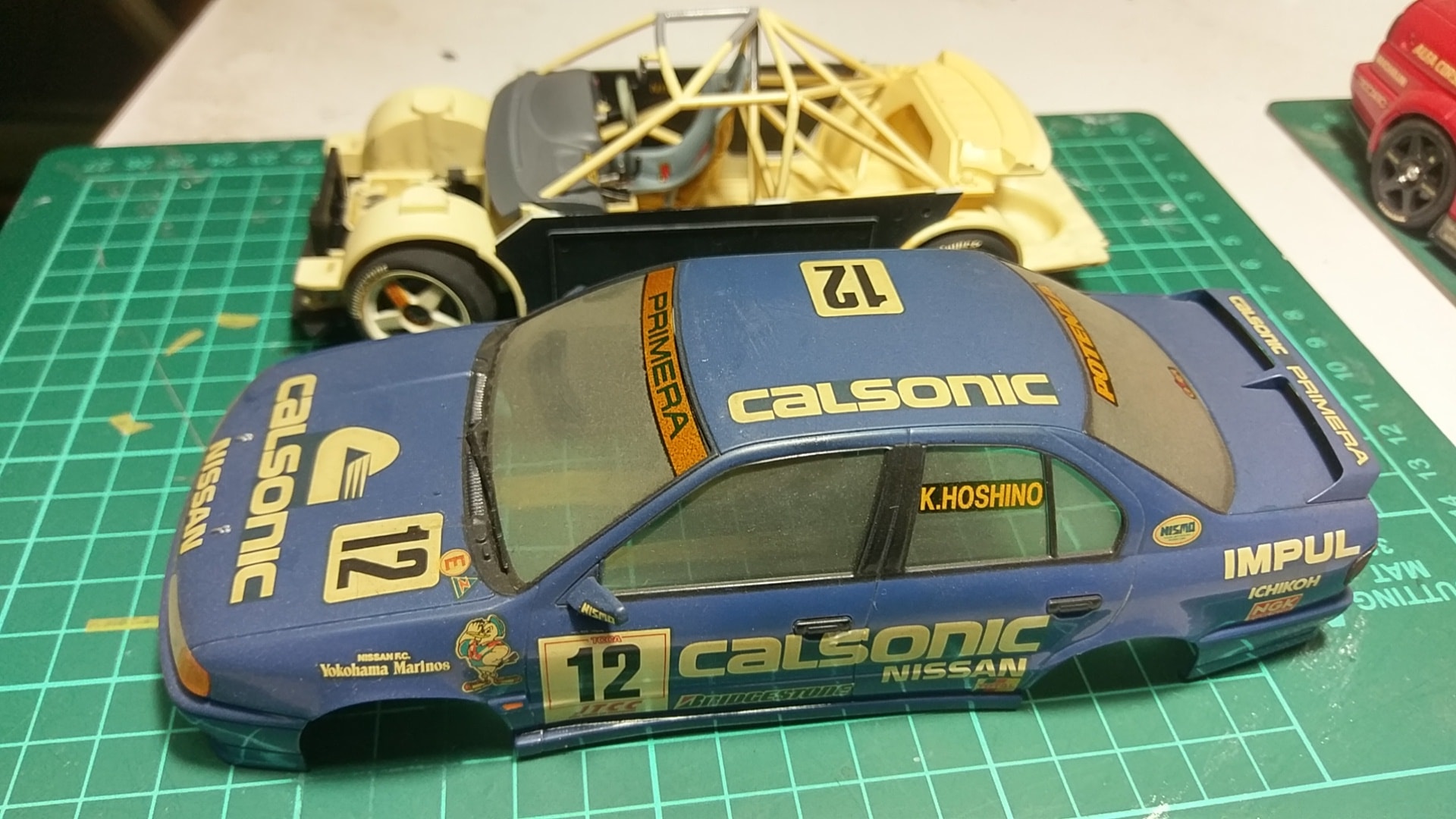 Restored Tamiya 1/24 Nissan Primera JTCC model after 20 years