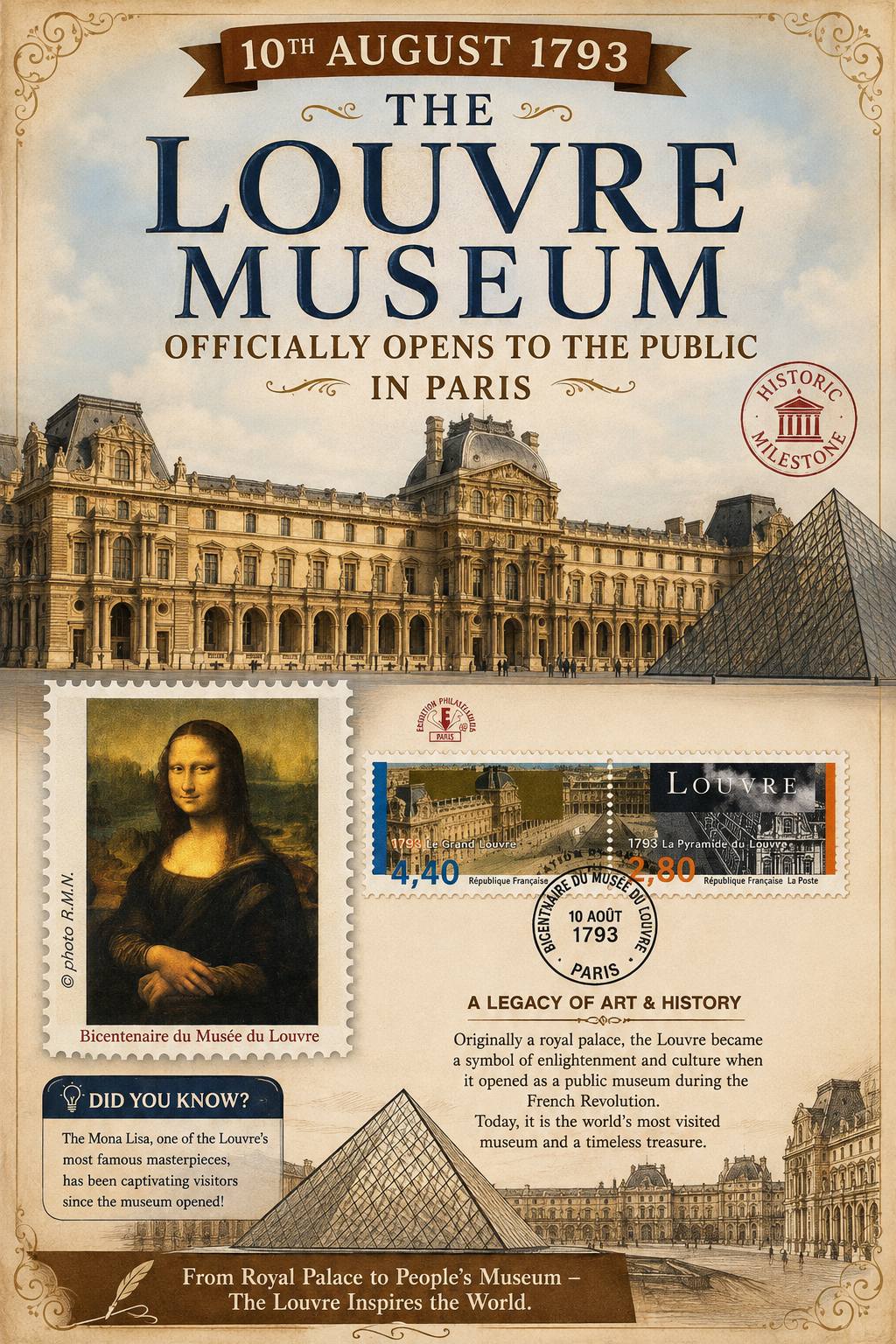 90s Musee du Louvre Official Poster モナリザ 90s Musee du Louvre