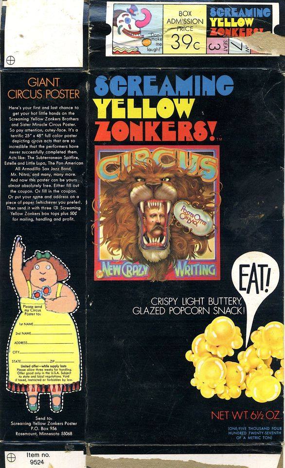 1969, Screaming Yellow Zonkers Box, Circus Poster by Charlie White