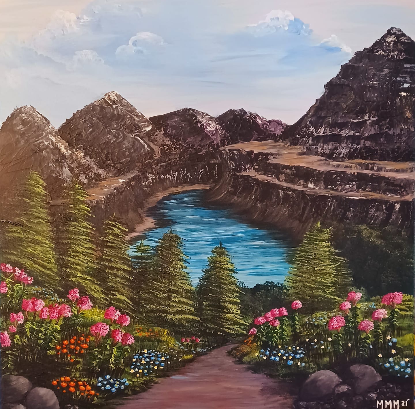 New watercolor painting of Lone Mountain in Montana