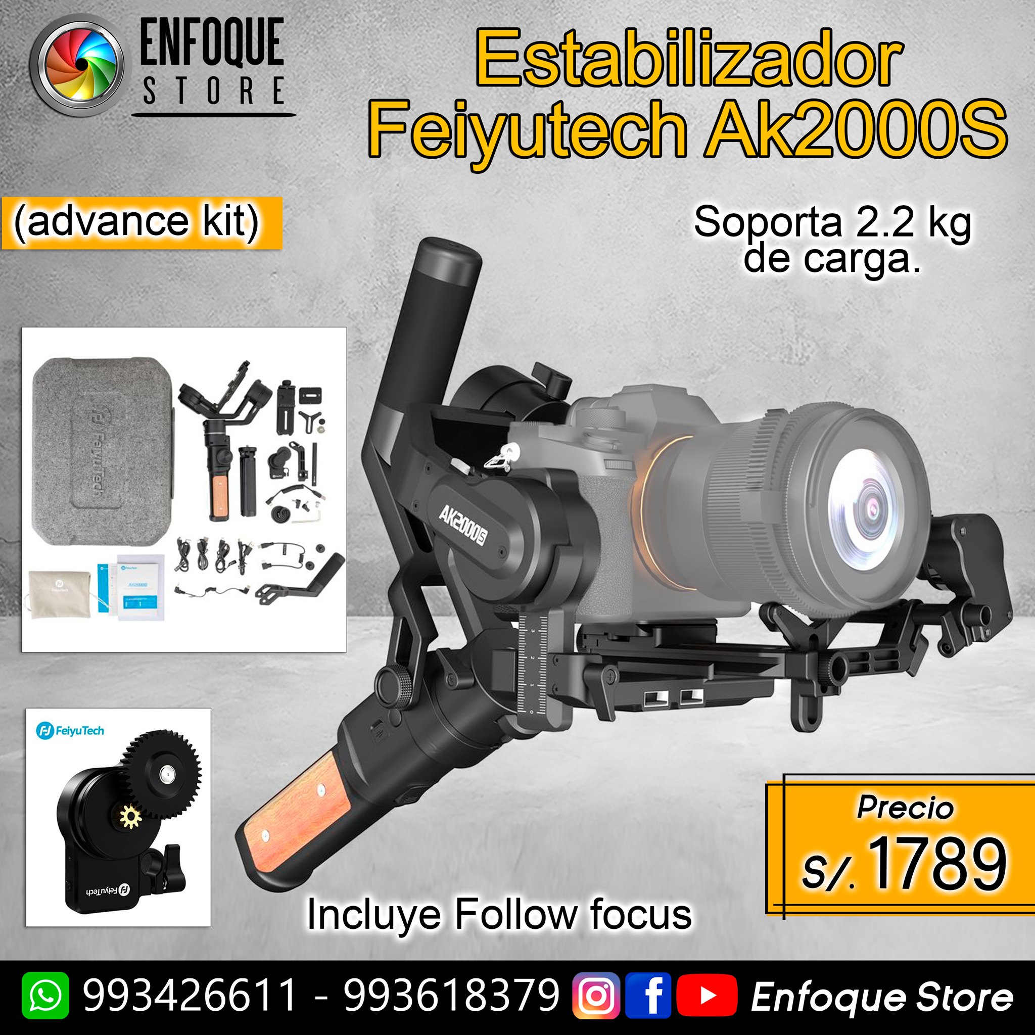✨📸 Estabilizador para Cámaras Feiyutech AK2000S Advance Kit