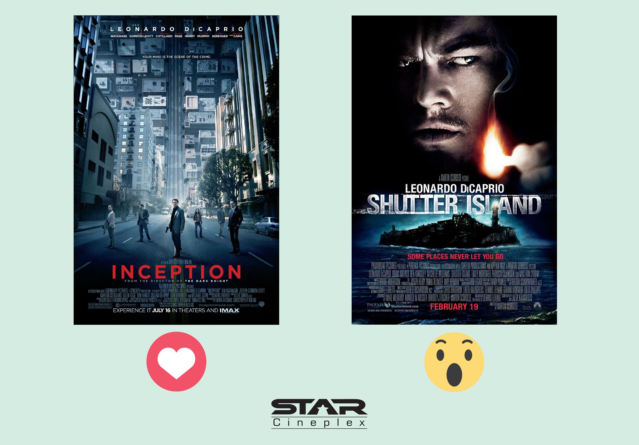 STAR Cineplex - ️ for Inception 😯 for Shutter Island... | Facebook