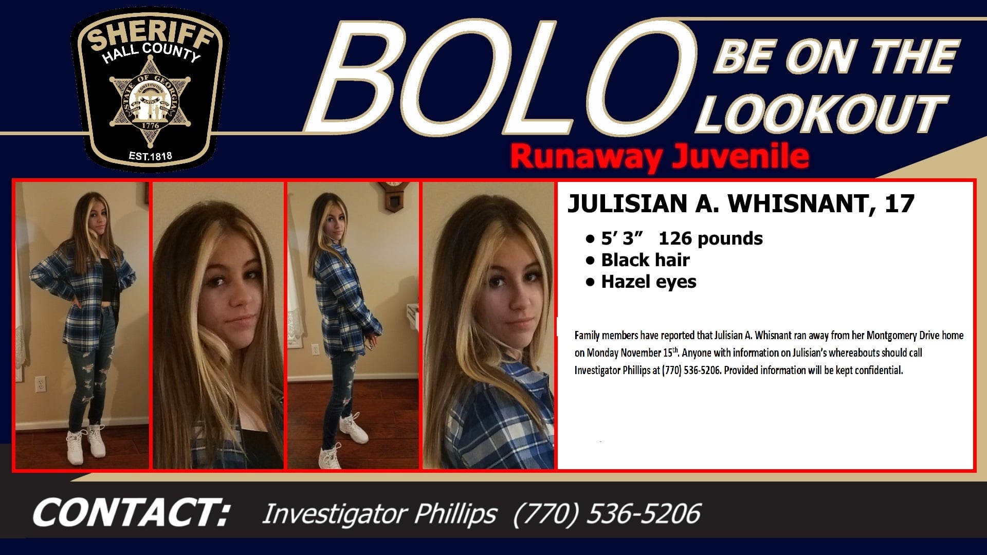 SAFELY LOCATED**** - Hall County Sheriff's Office | Facebook