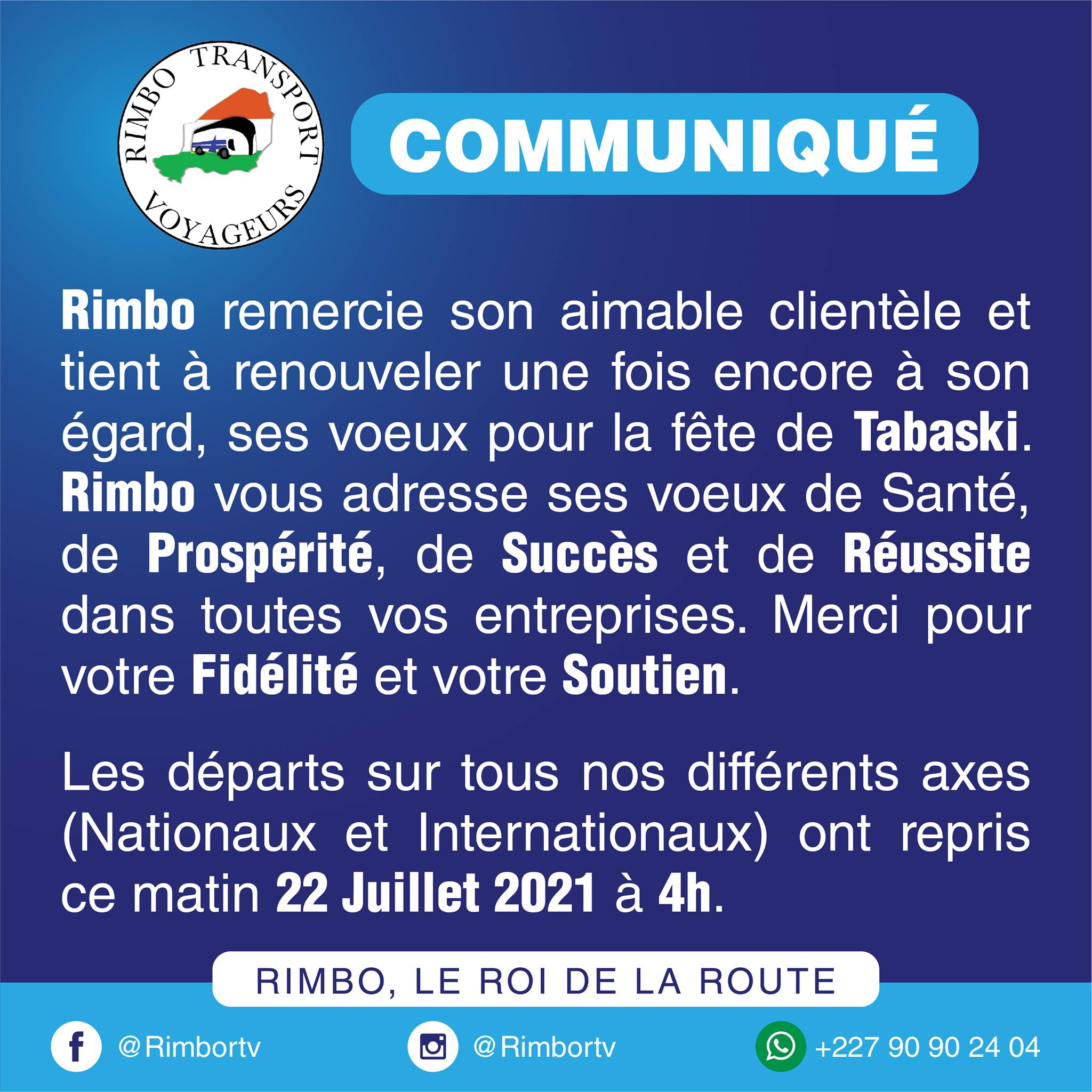 Rimbo RTV - 🚨[#Communiqué]🚨 #Rimbo vous remercie pour... | Facebook