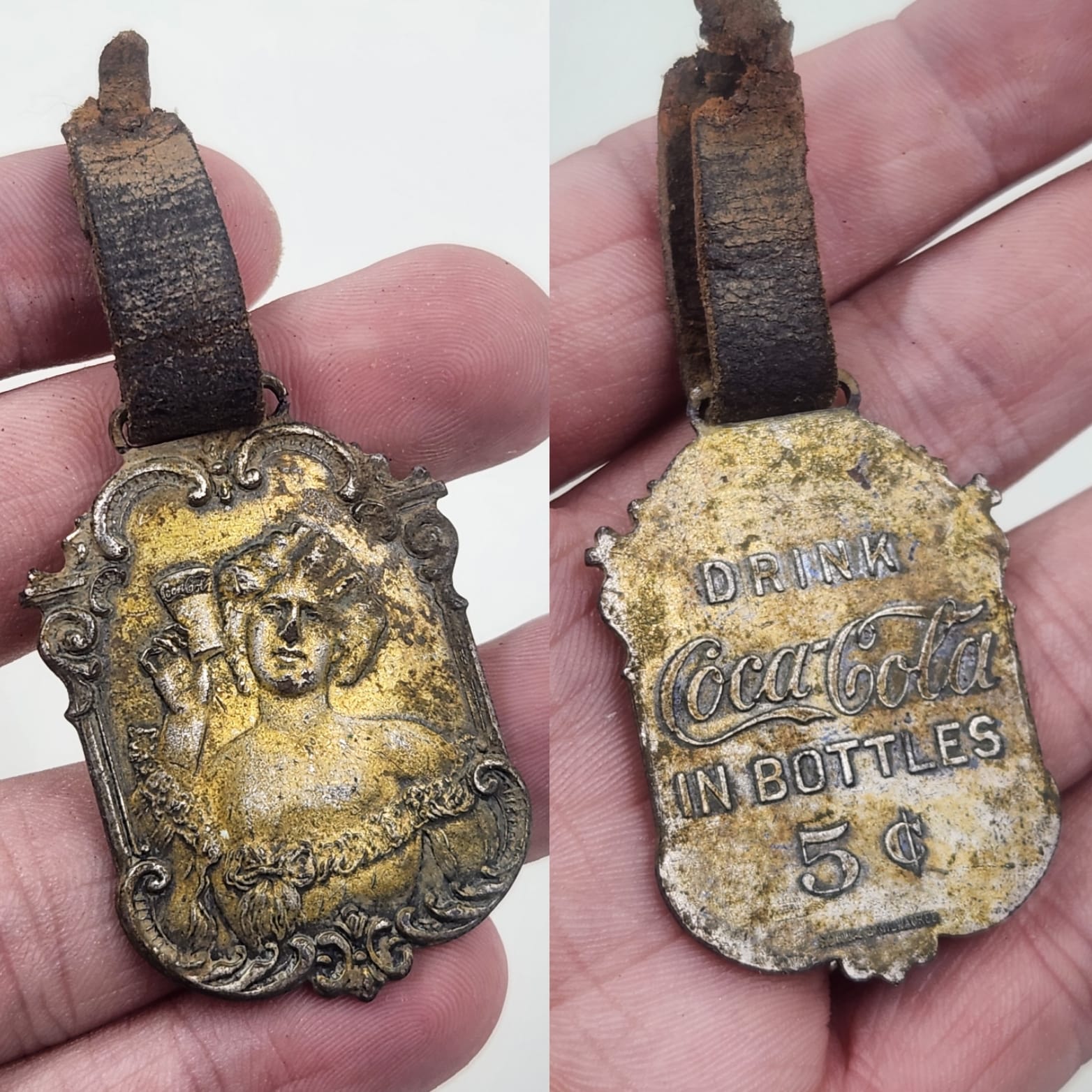 Vintage Coca Cola swastika watch fob from the 1920s