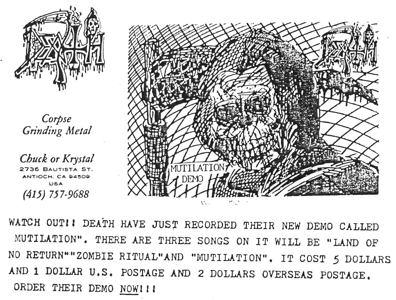 Black - Here's an old flyer for the DEATH 