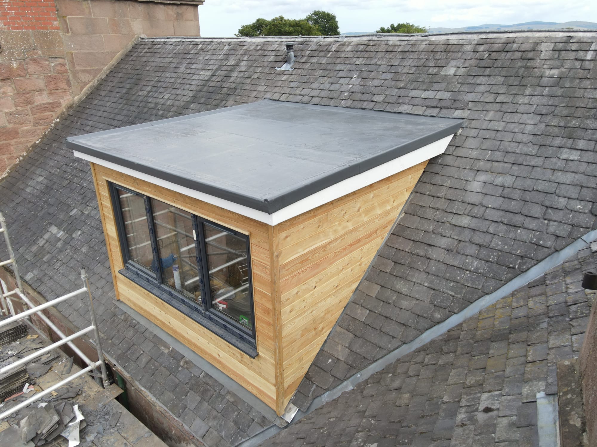 Flat roof dormer with larch... - Glenbuild Construction ltd | Facebook