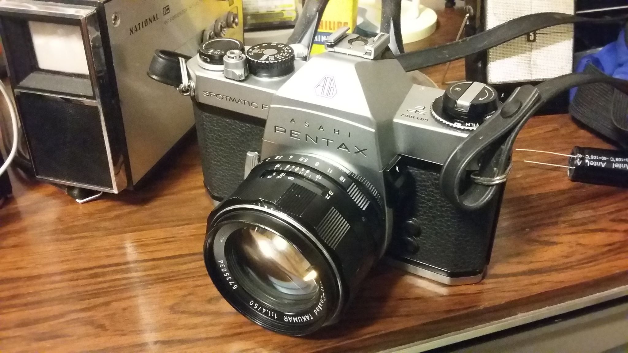 Pentax Spotmatic with SMC Takumar 1:2/55. I like the close