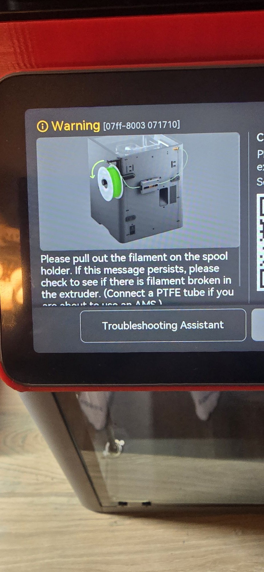 Bambu Lab X2D AMS2PRO filament information read error