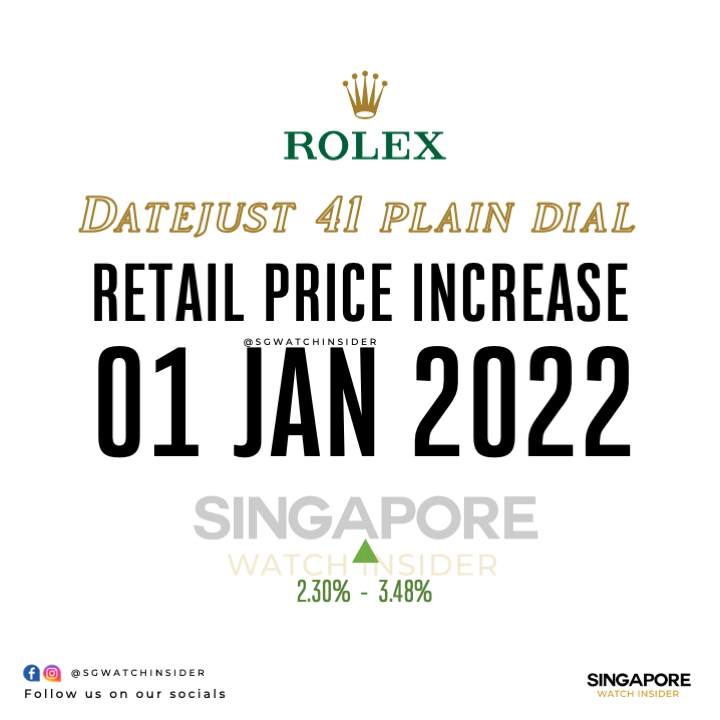 [ROLEX RETAIL PRICE INCREASE... - Singapore Watch Insider | Facebook