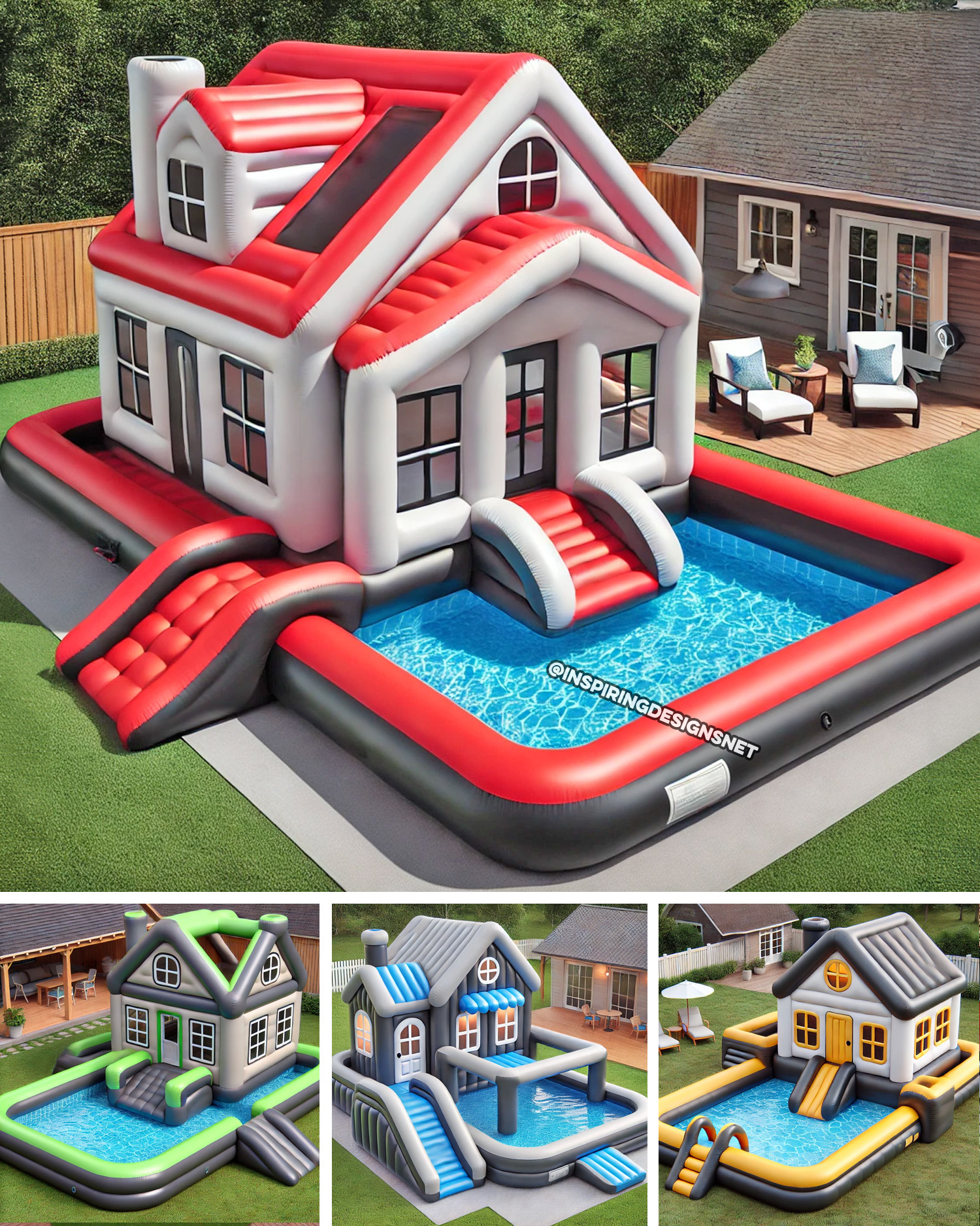 Incredible inflatable house and pool... - Inspiring Designs
