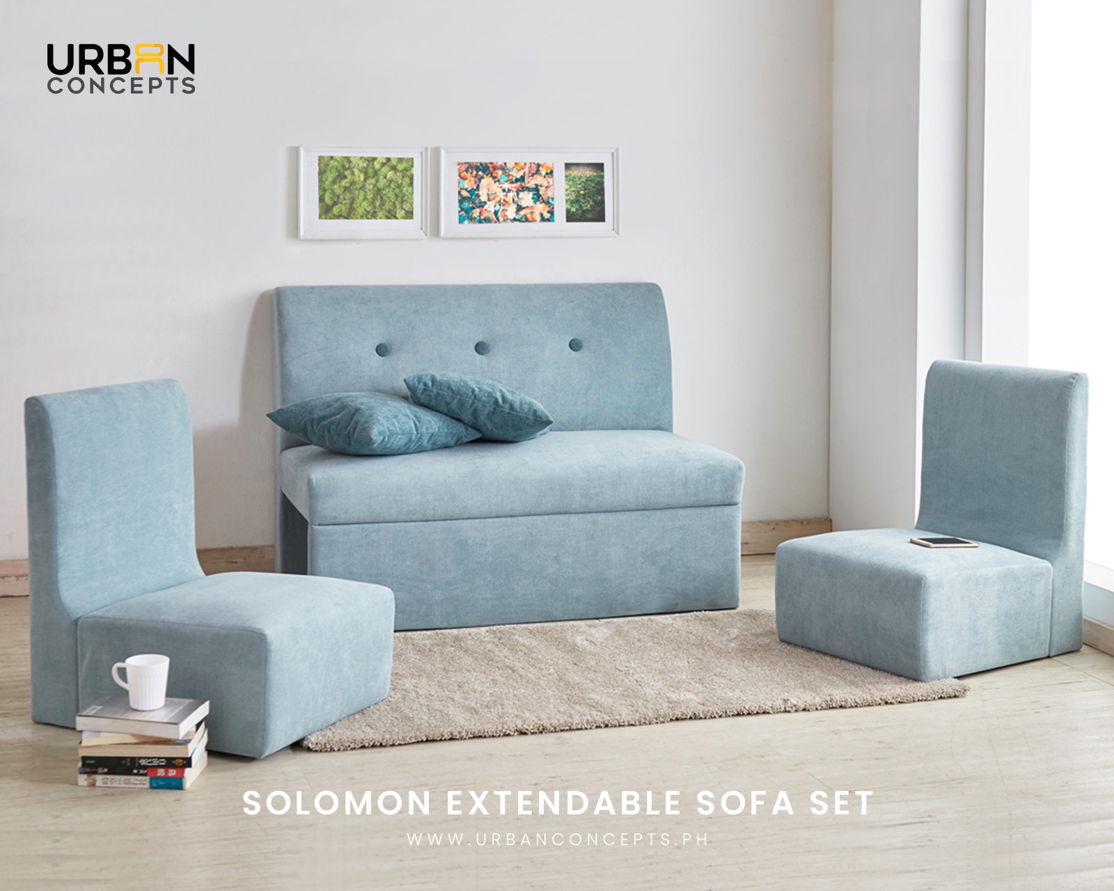 Urban Concepts - The Solomon Sofa Set is stylish and...