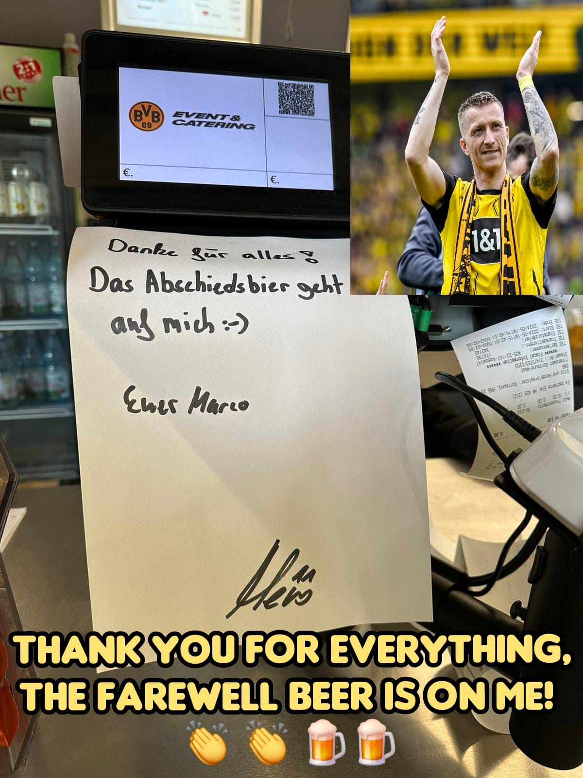 HWC Trading A4 Marco Reus Borussia Dortmund Cadeaux imprimés photo autographe signée pour les fans de football et les supporters - A4
