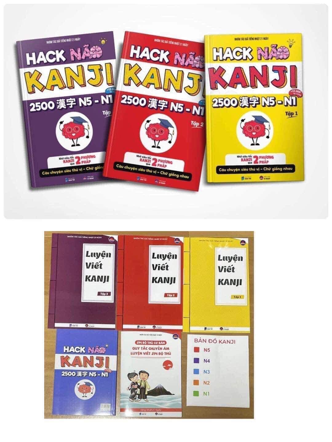 💞COMBO HACK NÃO 2500 KANJI 3 TẬP: Hướng dẫn ghi nhớ nhanh Kanji