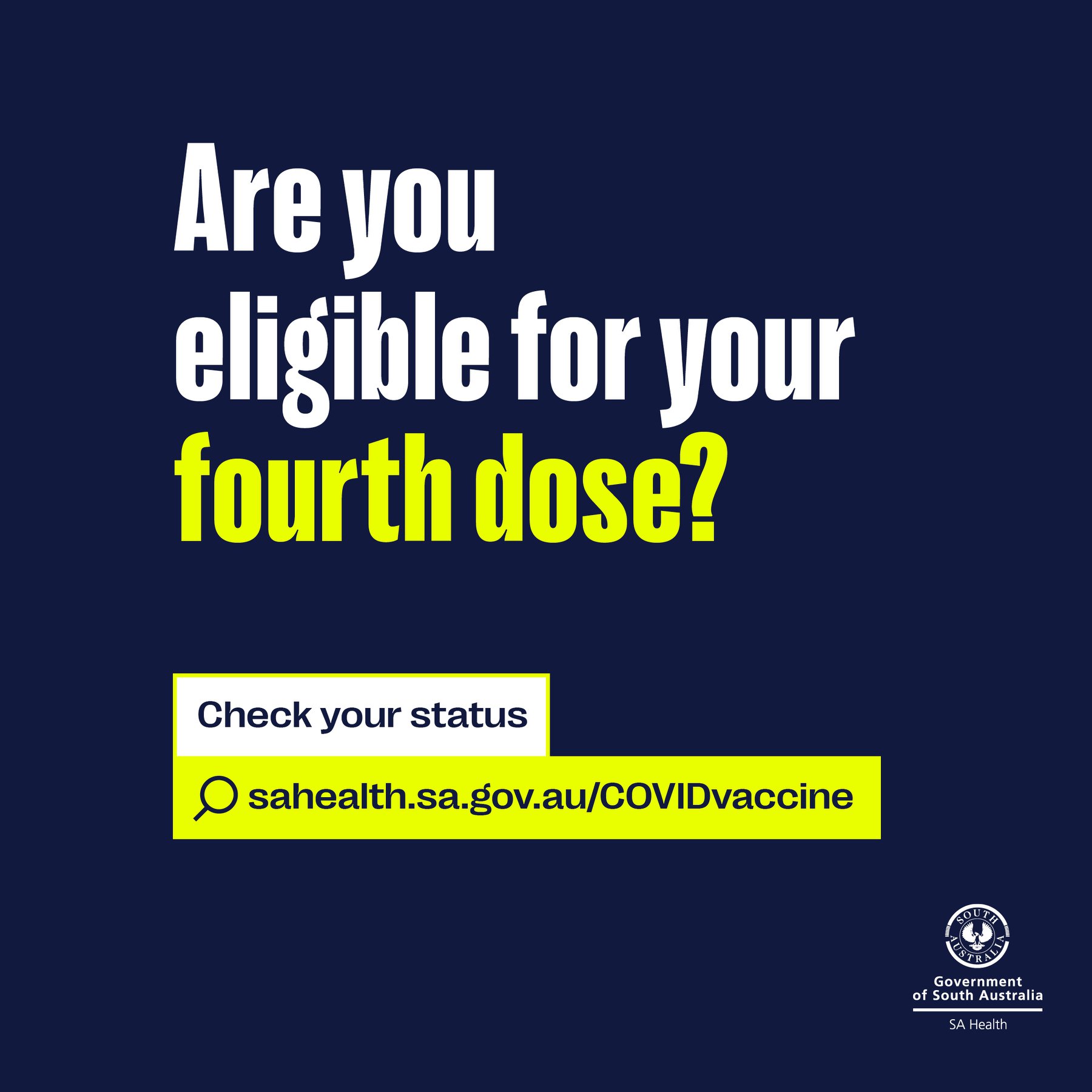 SA Health - A fourth COVID-19 vaccination dose is now...