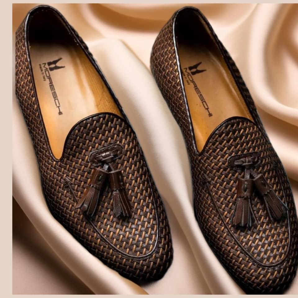 Mocassins à Glands MORESCHI Made In Italy - Taille 42, Noir, Cuir Ultra Souple - Très Bon état Occasion