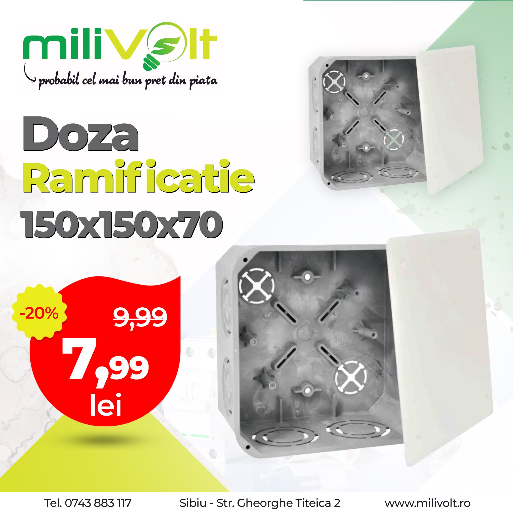 MiliVolt - 🔌 Doza distributie rigips 150x150x77 cu capac,... | Facebook
