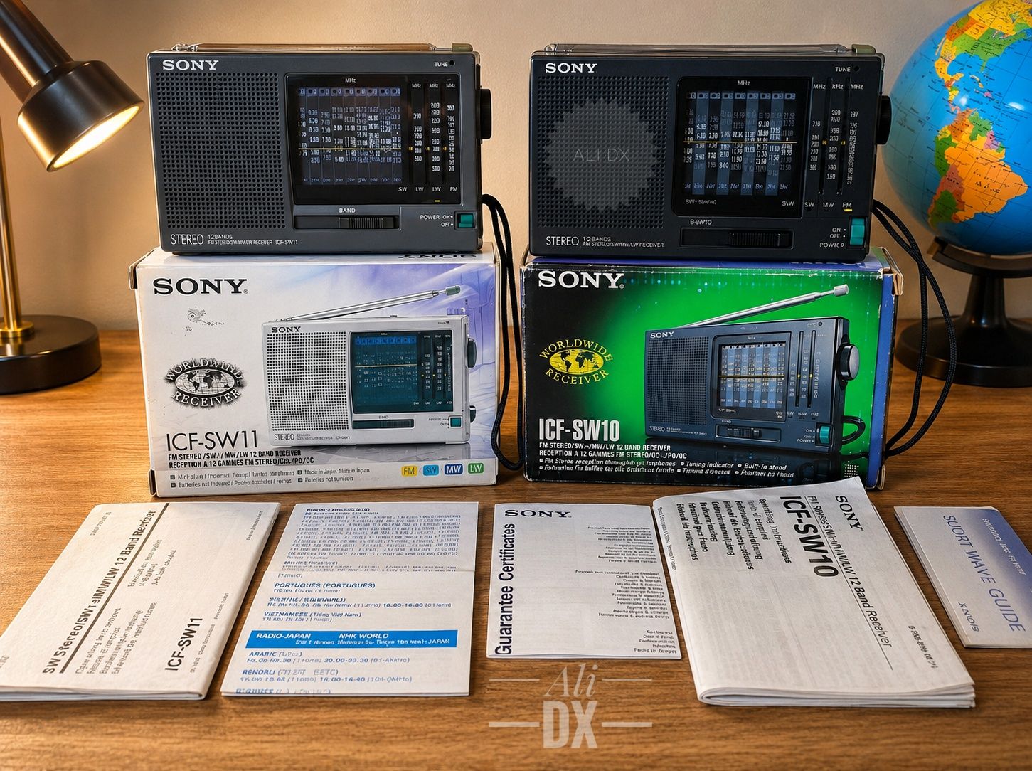 Sony ICF-SW10 and ICF-SW11 12 band shortwave radios made in Japan