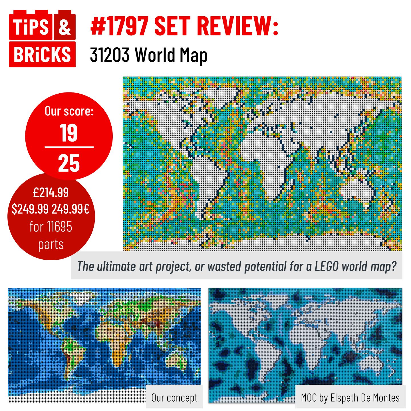 Review of Lego 31203 world map set