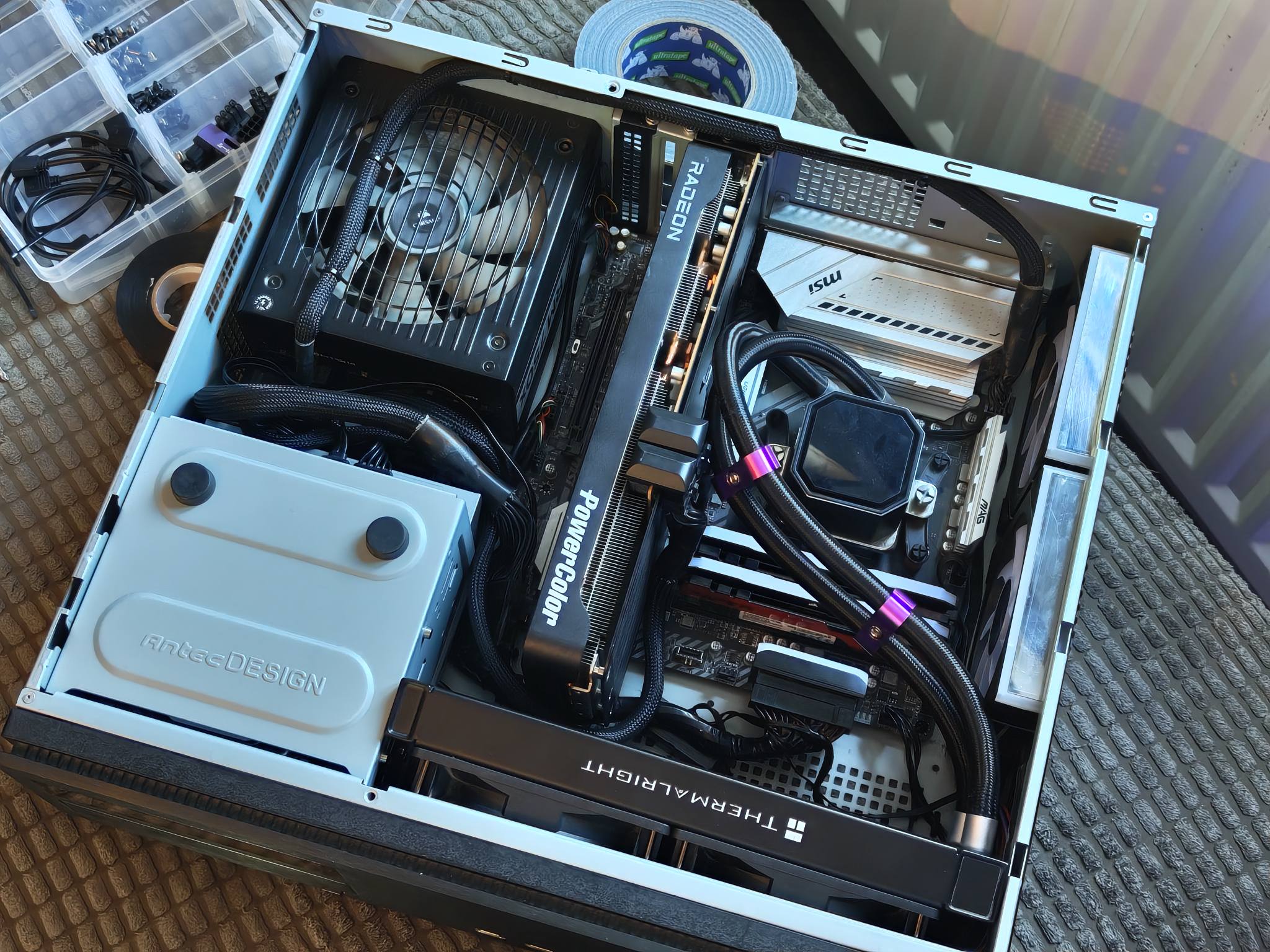 Antec Fusion HTPC gaming setup with Ryzen 5700X3D and PowerColor