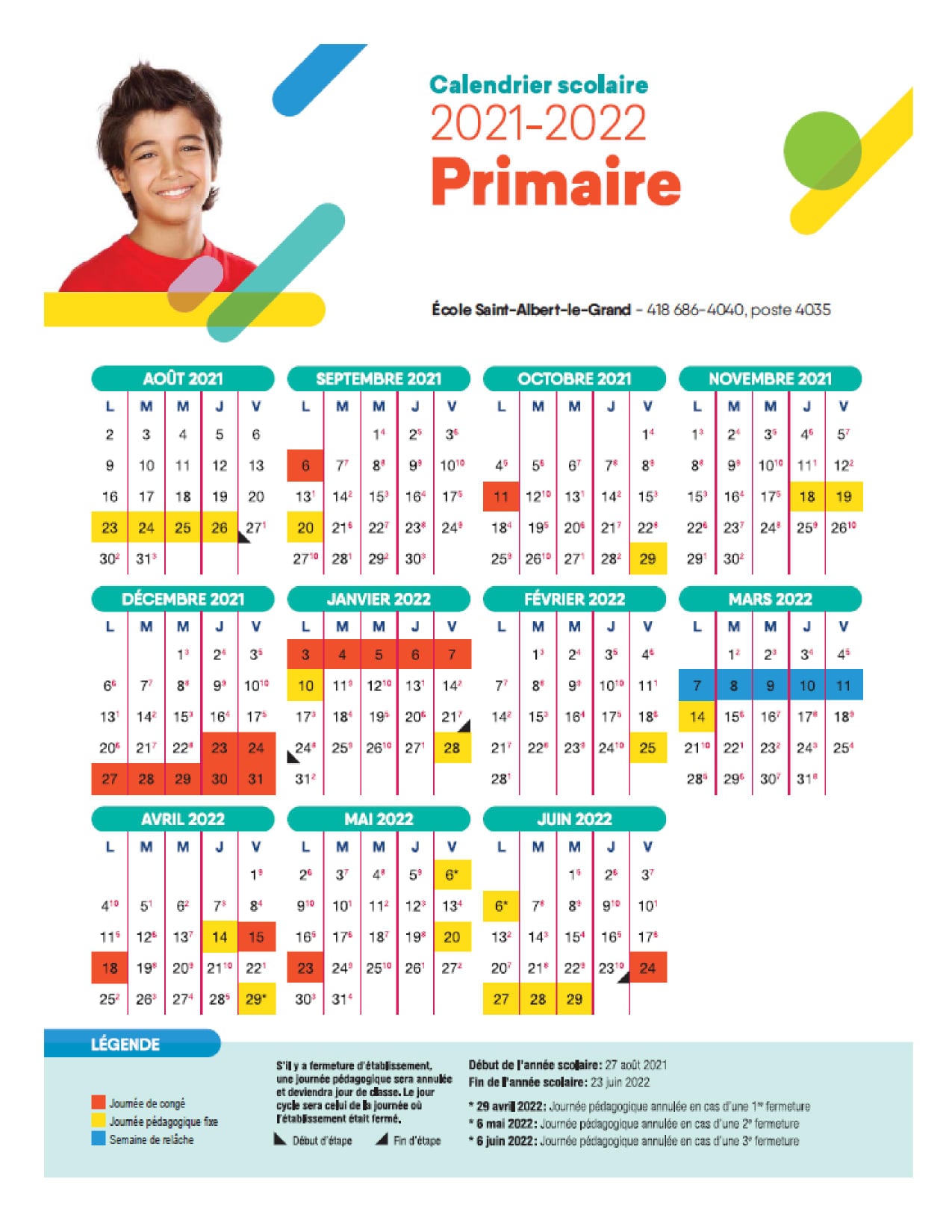 Calendrier Scolaire De La Capitale 2022 23
