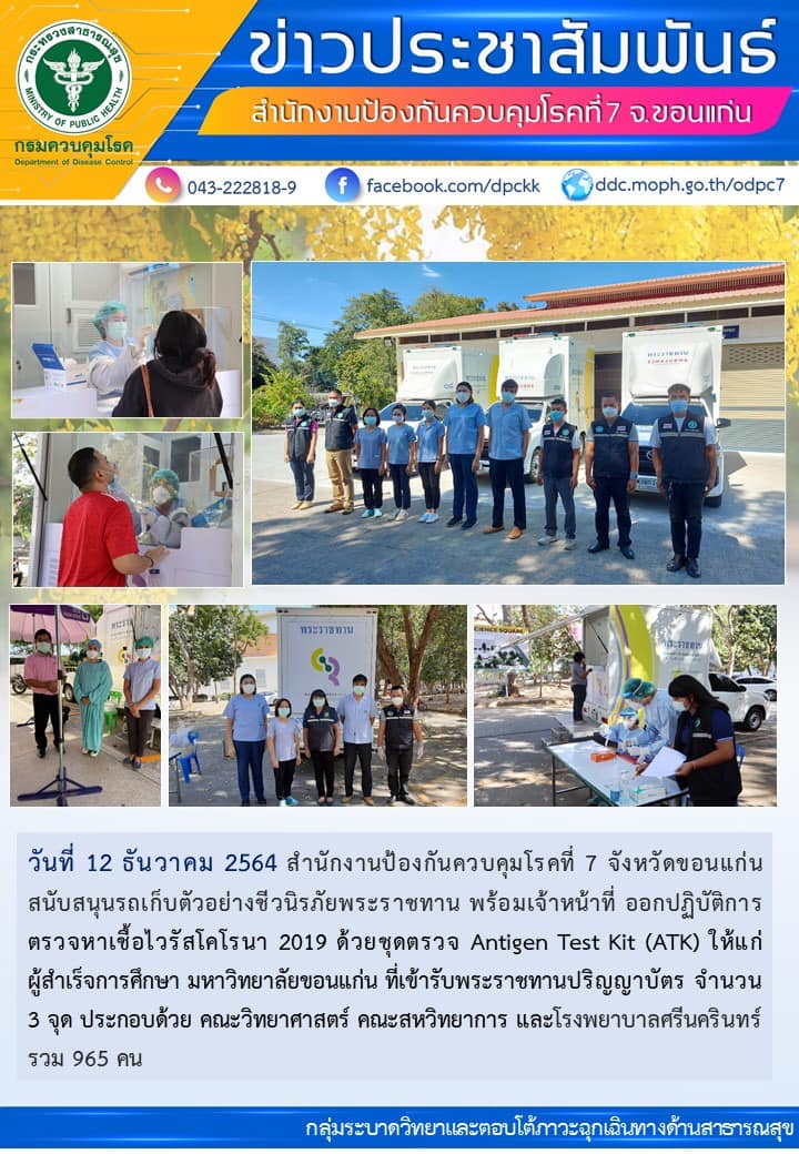ไทยรู้สู้โควิด - 🧪 สคร. 7 ขอนแก่น...