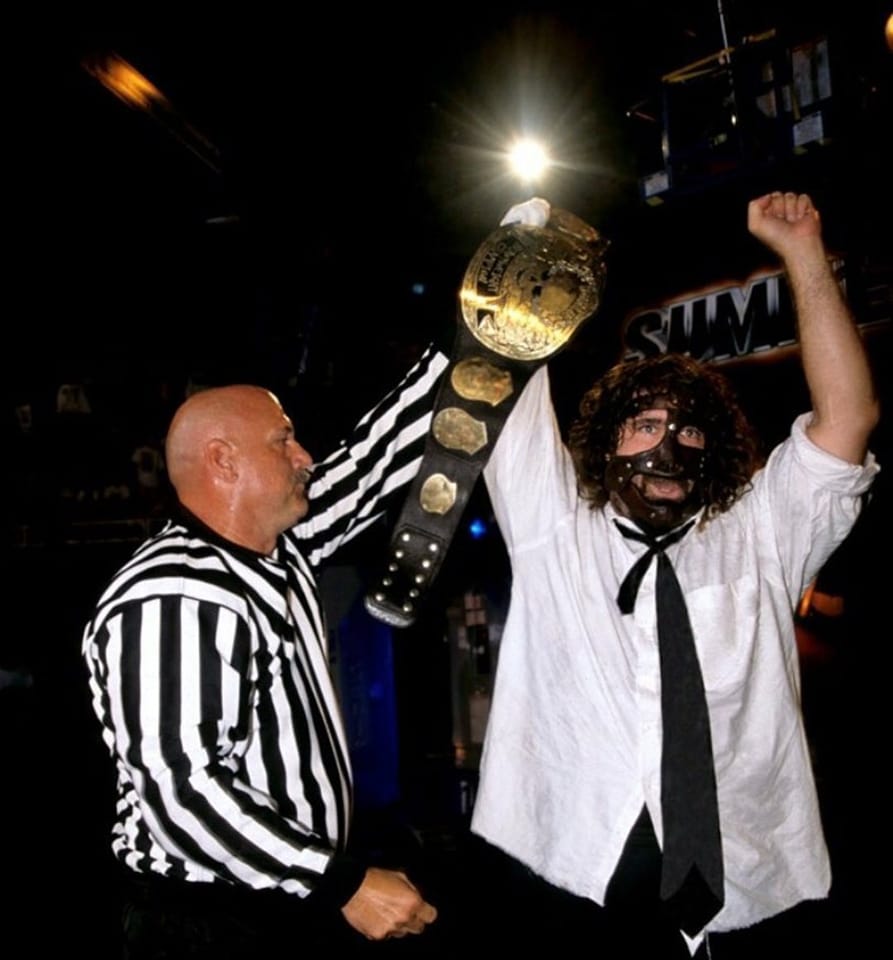 26 years ago today, Mankind defeated Stone Cold and Triple H in a