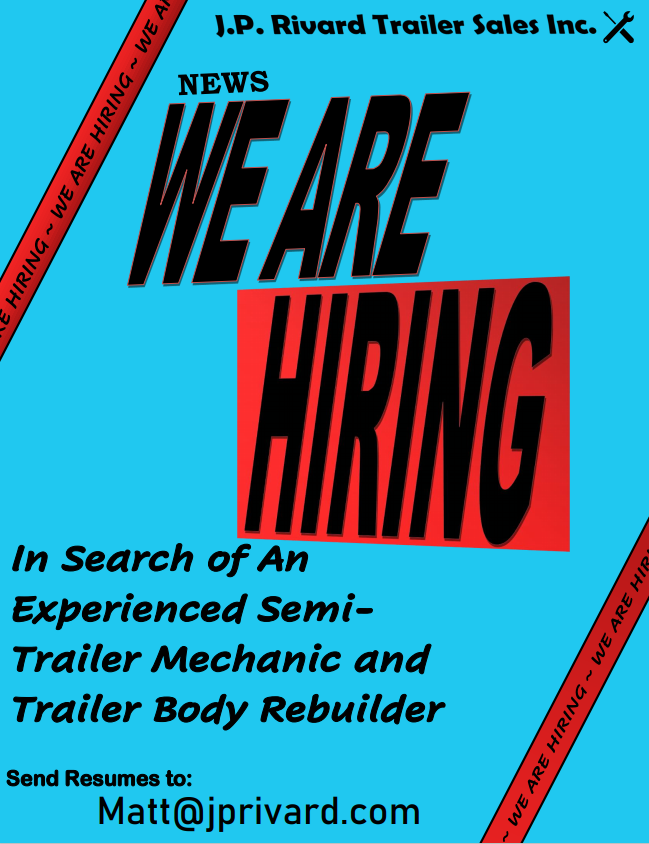 ☎️ Hiring Full & Part Time... - JP Rivard Trailer Sales Inc. | Facebook