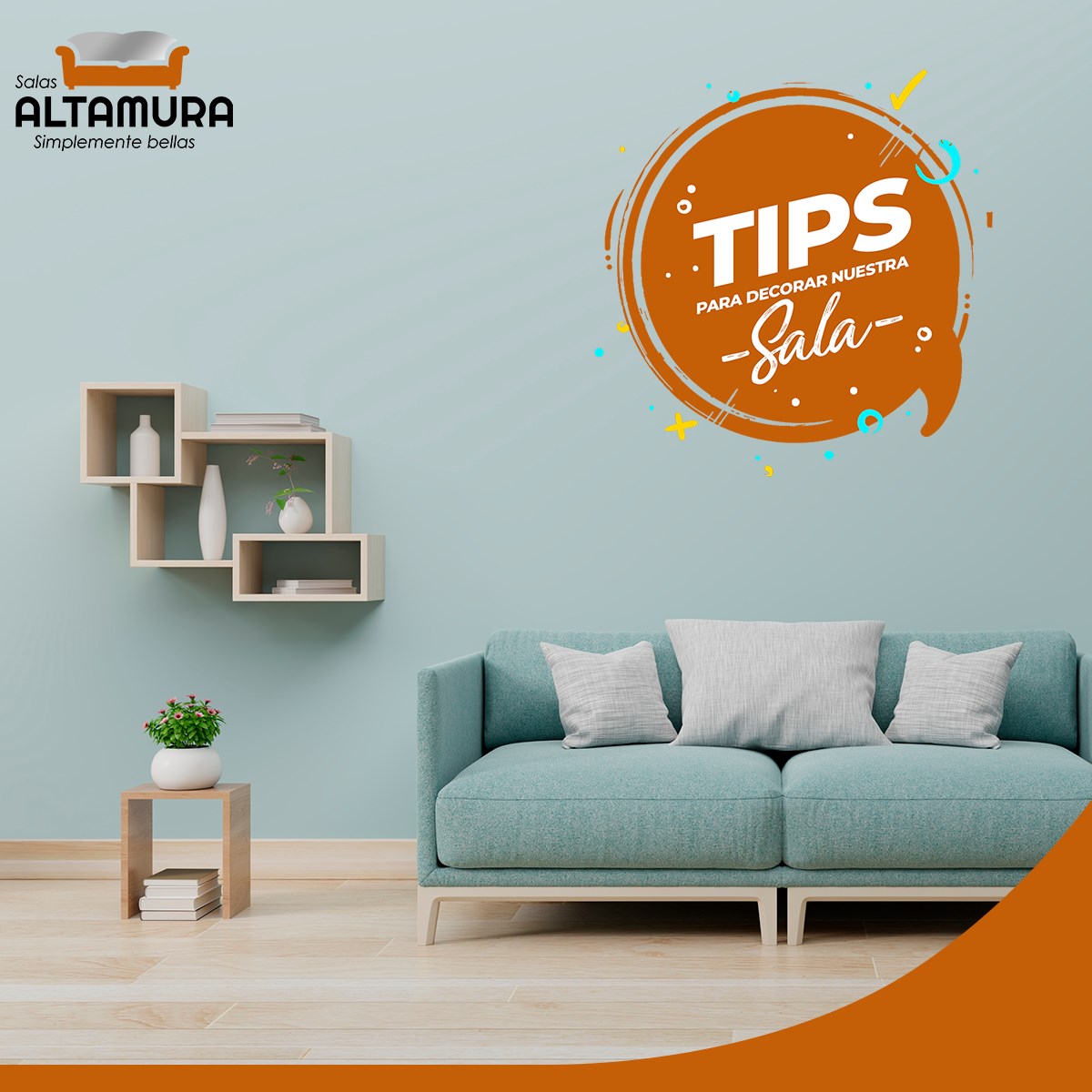 Salas Altamura - #Tips para decorar tu sala. USA COLORES...