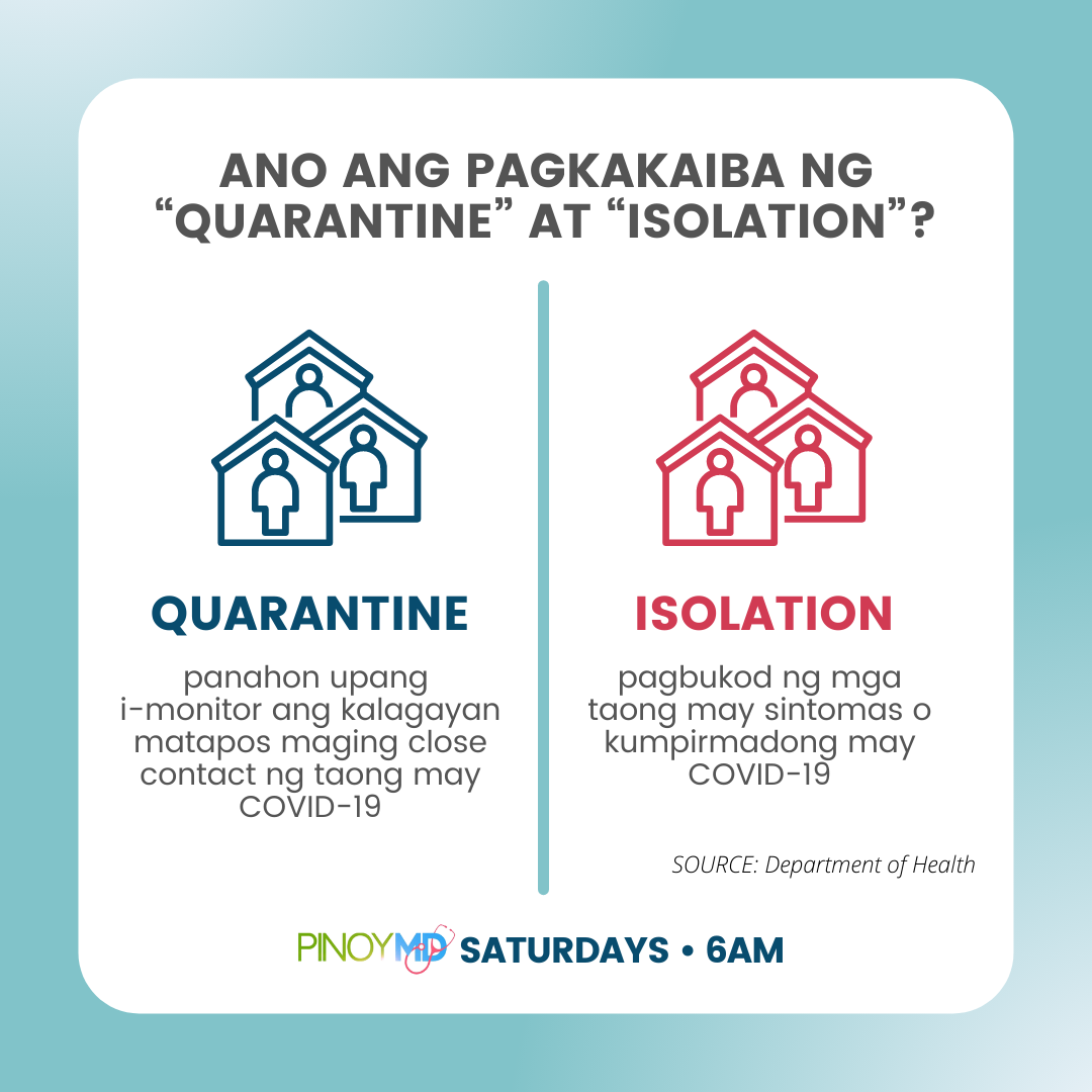 Pinoy MD - Ano nga ba ang pagkakaiba ng QUARANTINE at... | Facebook